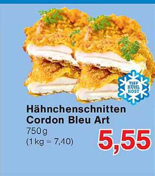 Hähnchenschnitten Cordon Bleu Art