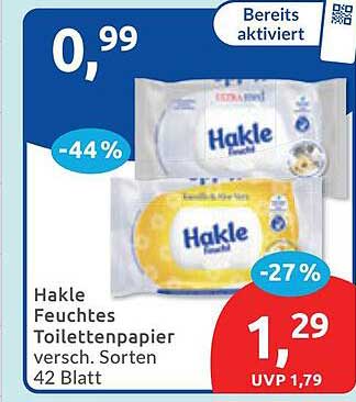 Hakle Feuchtes Toilettenpapier versch. Sorten 42 Blatt