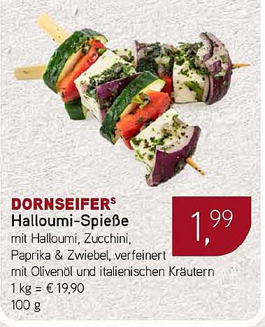 Halloumi-Spieße mit Halloumi, Zucchini, Paprika & Zwiebel, verfeinert mit Olivenöl und italienischen Kräutern