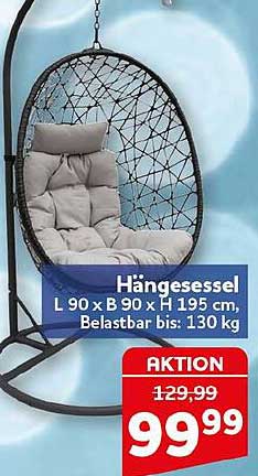 Hängesessel L 90 x B 90 x H 195 cm, Belastbar bis: 130 kg