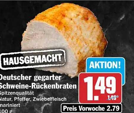 HAUSGEMACHT Deutscher gegarter Schweine-Rückenbraten