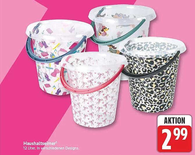 Haushaltseimer 12 Liter in verschiedenen Designs