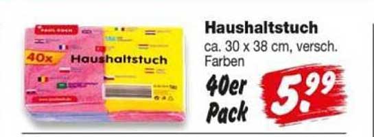 Haushaltstuch ca. 30 x 38 cm, versch. Farben 40er Pack