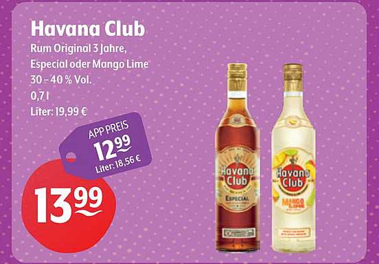 Havana Club Rum Original 3 Jahre, Especial oder Mango Lime