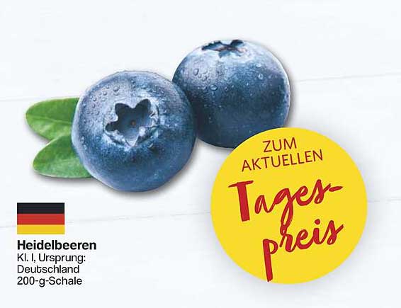 Heidelbeeren Kl. I, Ursprung: Deutschland 200-g-Schale