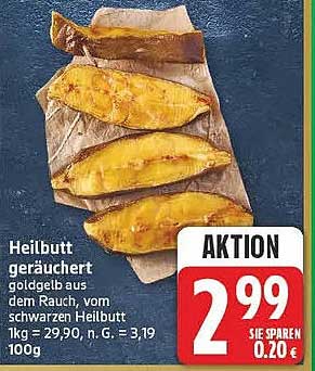 Heilbutt geräuchert goldgelb aus dem Rauch, vom schwarzen Heilbutt