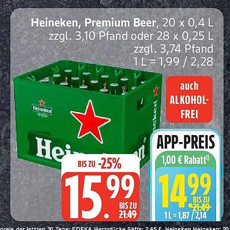 Heineken, Premium Beer, 20 x 0,4 L