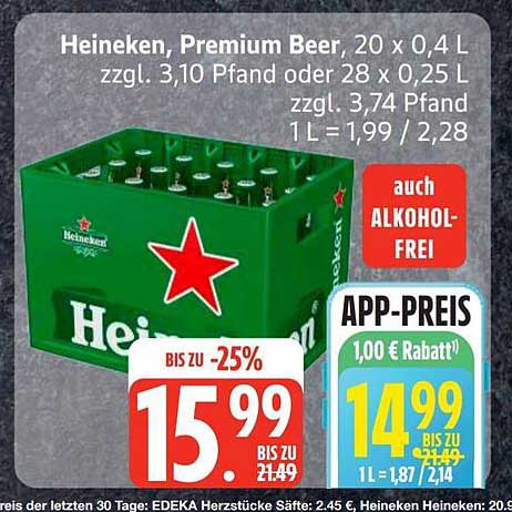 Heineken, Premium Beer, 20 x 0,4 L