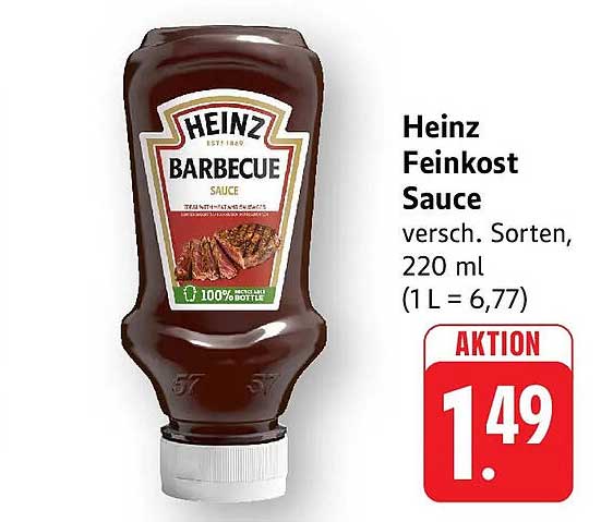 Heinz Feinkost Sauce versch. Sorten, 220 ml (1 L = 6,77)
