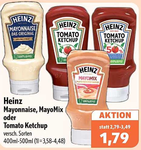Heinz Mayonnaise, MayoMix oder Tomato Ketchup