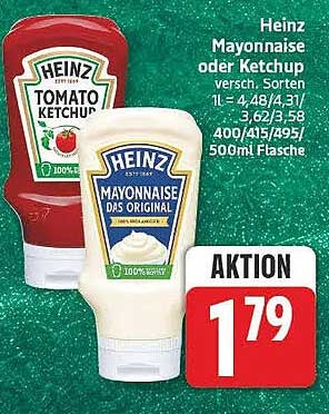 Heinz Mayonnaise oder Ketchup versch. Sorten