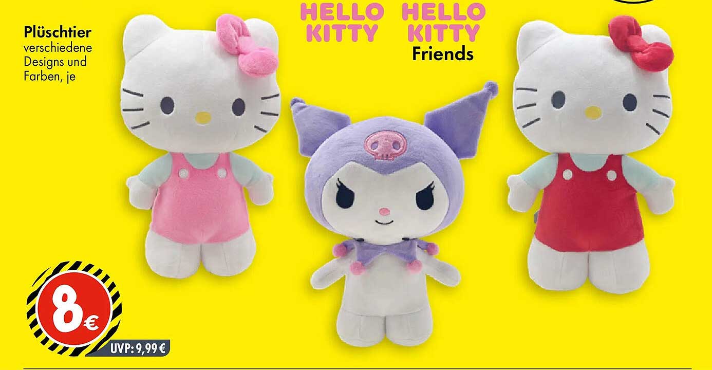 HELLO KITTY Friends Plüschtiere verschiedene Designs und Farben, je