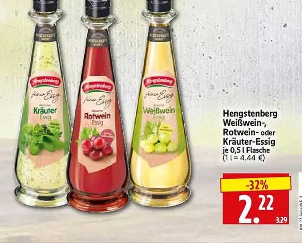 Hengstenberg Weißwein-, Rotwein- oder Kräuter-Essig