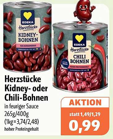 Herzstücke Kidney- oder Chili-Bohnen
