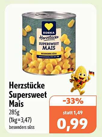 Herzstücke Supersweet Mais