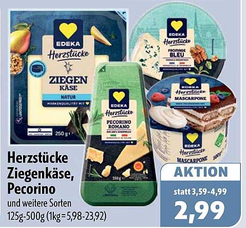 Herzstücke Ziegenkäse, Pecorino und weitere Sorten