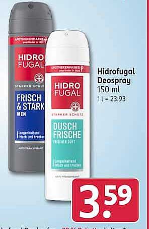 Hidrofugal Deospray 150 ml