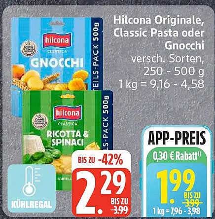 Hilcona Originale, Classic Pasta oder Gnocchi versch. Sorten, 250 - 500 g