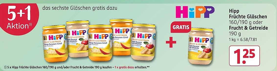 Hipp Früchte Gläschen 160/190 g oder Frucht & Getreide 190 g