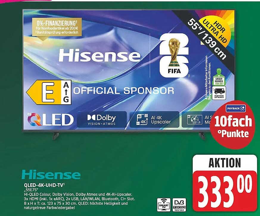 Hisense QLED-4K-UHD-TV¹, 55E7NQ