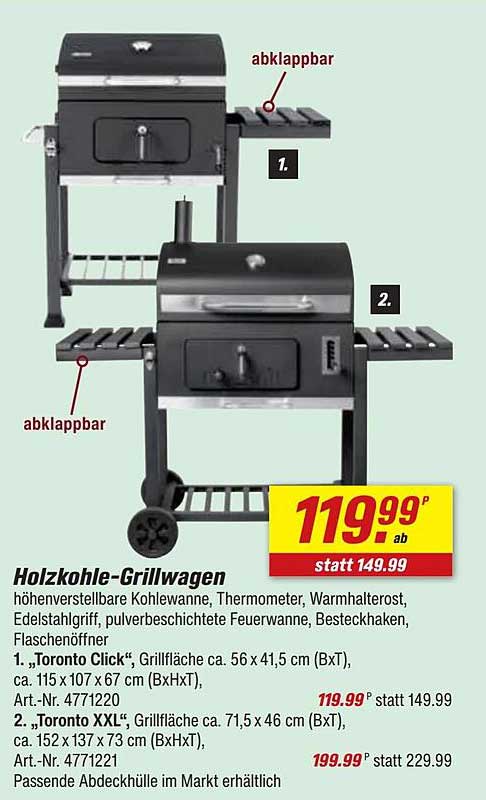 Holzkohle-Grillwagen