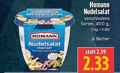 Homann Nudelsalat verschiedene Sorten, 400 g