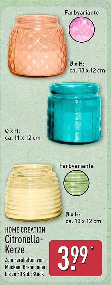 HOME CREATION Citronella-Kerze