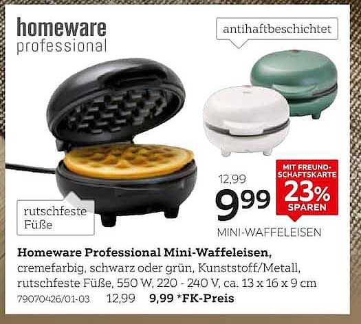 Homeware Professional Mini-Waffeleisen