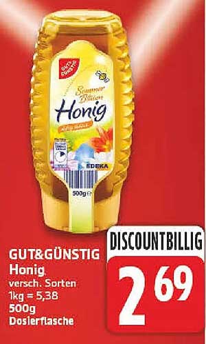 Honig versch. Sorten 1kg = 5,38 500g Dosiertasche