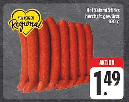 Hot Salami Sticks herzhaft gewürzt 100 g