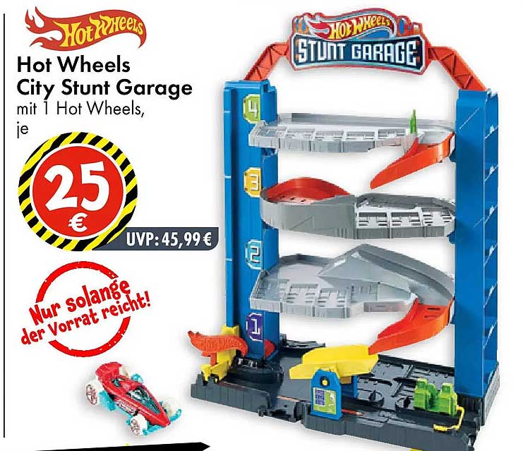 Hot Wheels City Stunt Garage mit 1 Hot Wheels, je