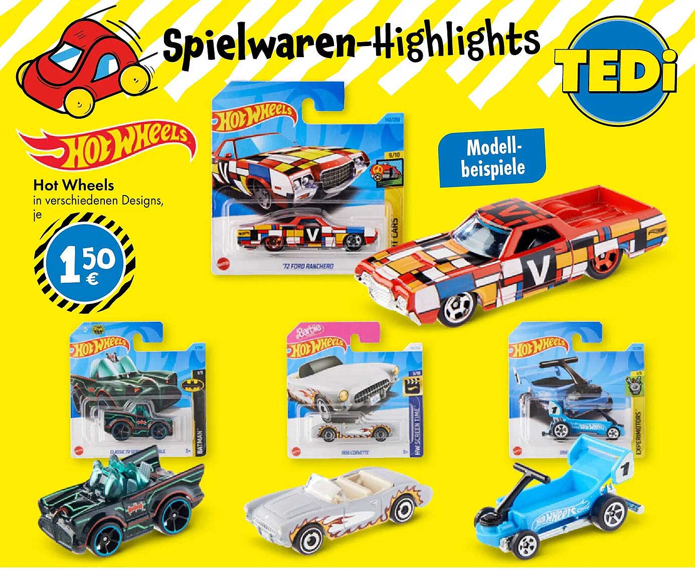 Hot Wheels in verschiedenen Designs, je
