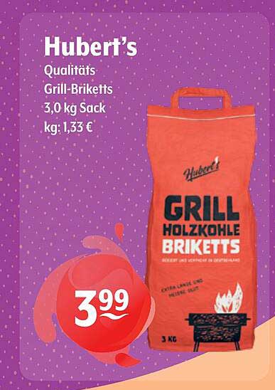 Hubert’s Qualitäts Grill-Briketts 3,0 kg Sack