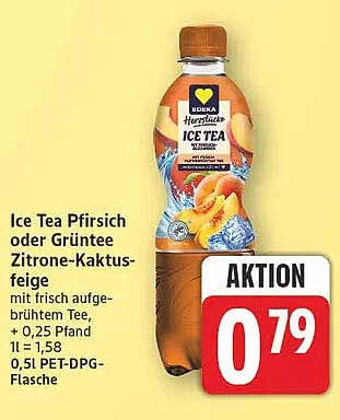 Ice Tea Pfirsich oder Grünte-Zitrone-Kaktus-feige