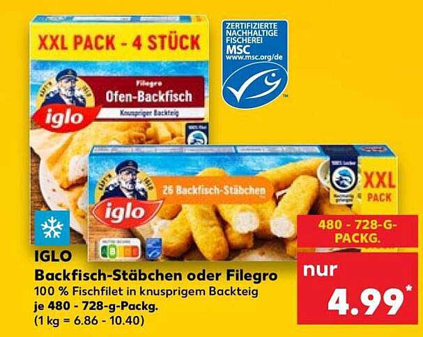 Iglo Backfisch-Stäbchen oder Filegro