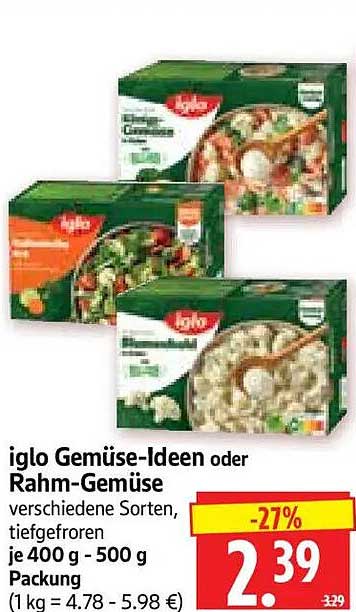 iglo Gemüse-Ideen oder Rahm-Gemüse