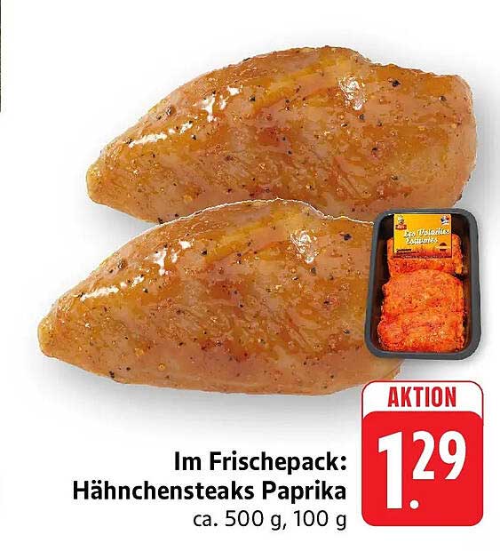 Im Frischepack: Hähnchensteaks Paprika