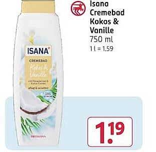 Isana Cremedbad Kokos & Vanille 750 ml