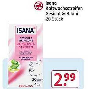 Isana Kaltwachsstreifen Gesicht & Bikini 20 Stück