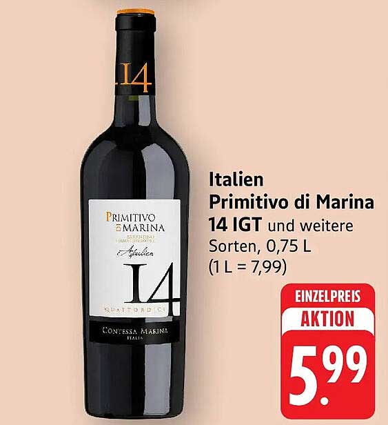 Italien Primitivo di Marina 14 IGT und weitere Sorten, 0,75 L