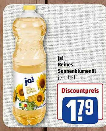 ja! Reines Sonnenblumenöl je 1-l-Fl.