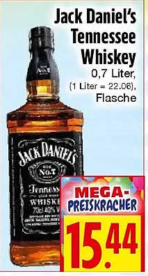 Jack Daniel's Tennessee Whiskey 0,7 Liter