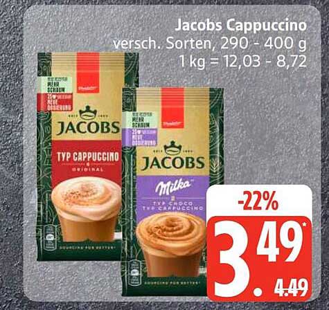 Jacobs Cappuccino versch. Sorten, 290 - 400 g