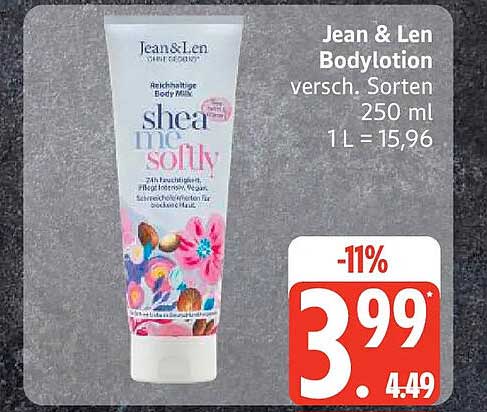 Jean & Len Bodylotion versch. Sorten 250 ml