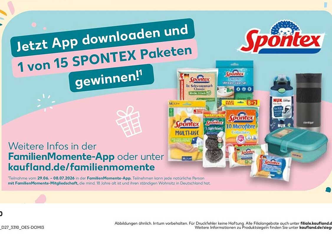 Jetzt App downloaden und 1 von 15 SPONTEX Paketen gewinnen!