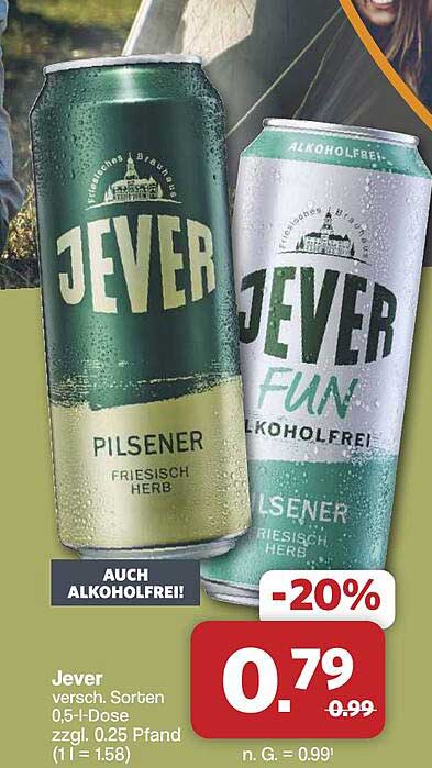 Jever versch. Sorten 0,5-l-Dose zzgl. 0.25 Pfand