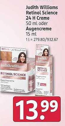 Judith Williams Retinol Science 24 H Creme 50 ml oder Augengel 15 ml