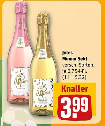 Jules Mumm Sekt versch. Sorten, je 0,75-l-Fl. (1 l = 5.32)