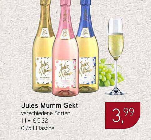 Jules Mumm Sekt verschiedene Sorten