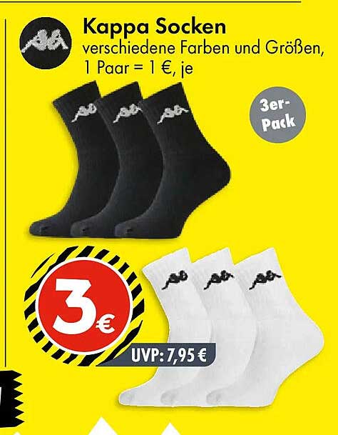 Kappa Socken verschiedene Farben und Größen, 1 Paar = 1 €, je
